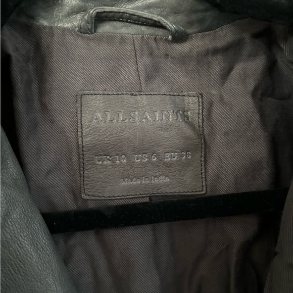 NWOT ALLSAINTS LEATHER JACKET SIZE 6 - Picture 3 of 5